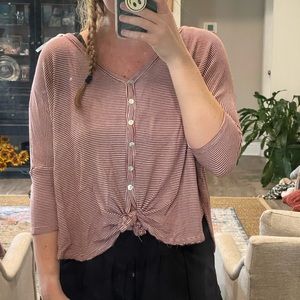 red and white stripe top